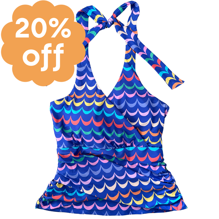 Criss-Cross Halter Top Tranquil Seas