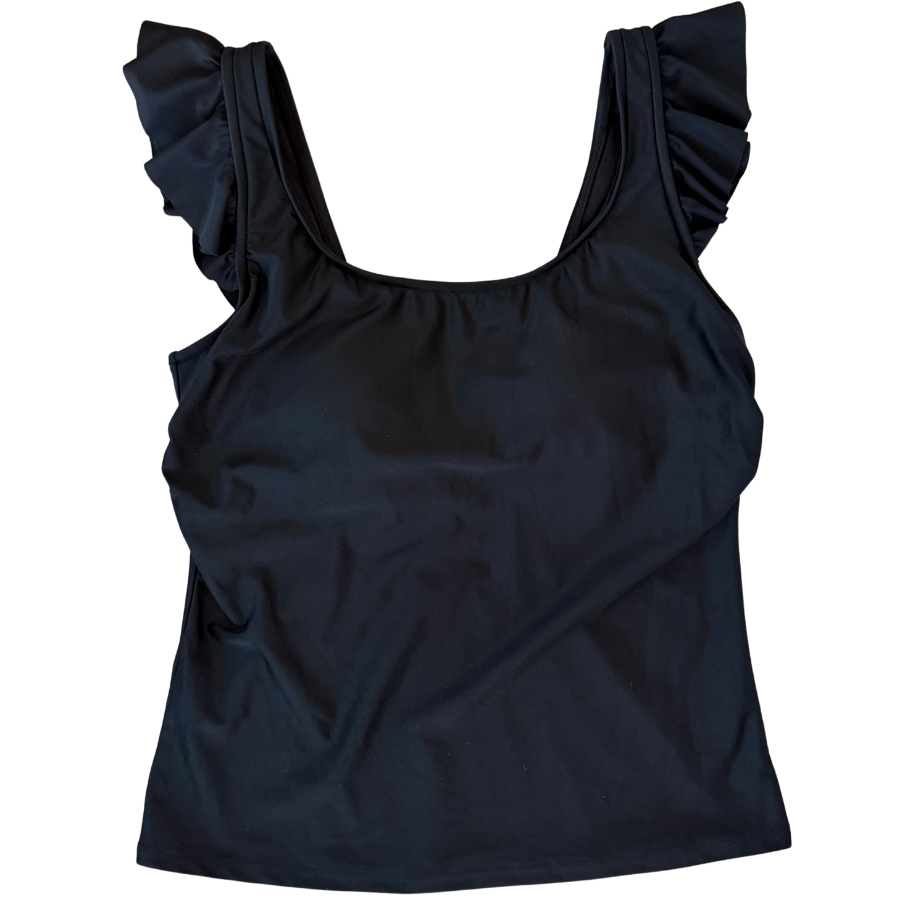 Pre-Order: Frill Shoulder Tank Black