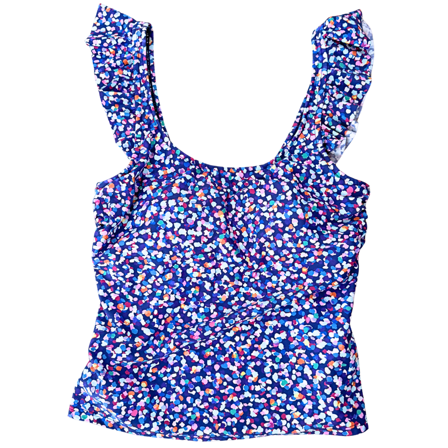 Frill Shoulder Tank Midnight Confetti