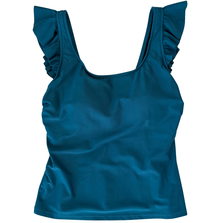 Pre-Order: Frill Shoulder Tank Peacock