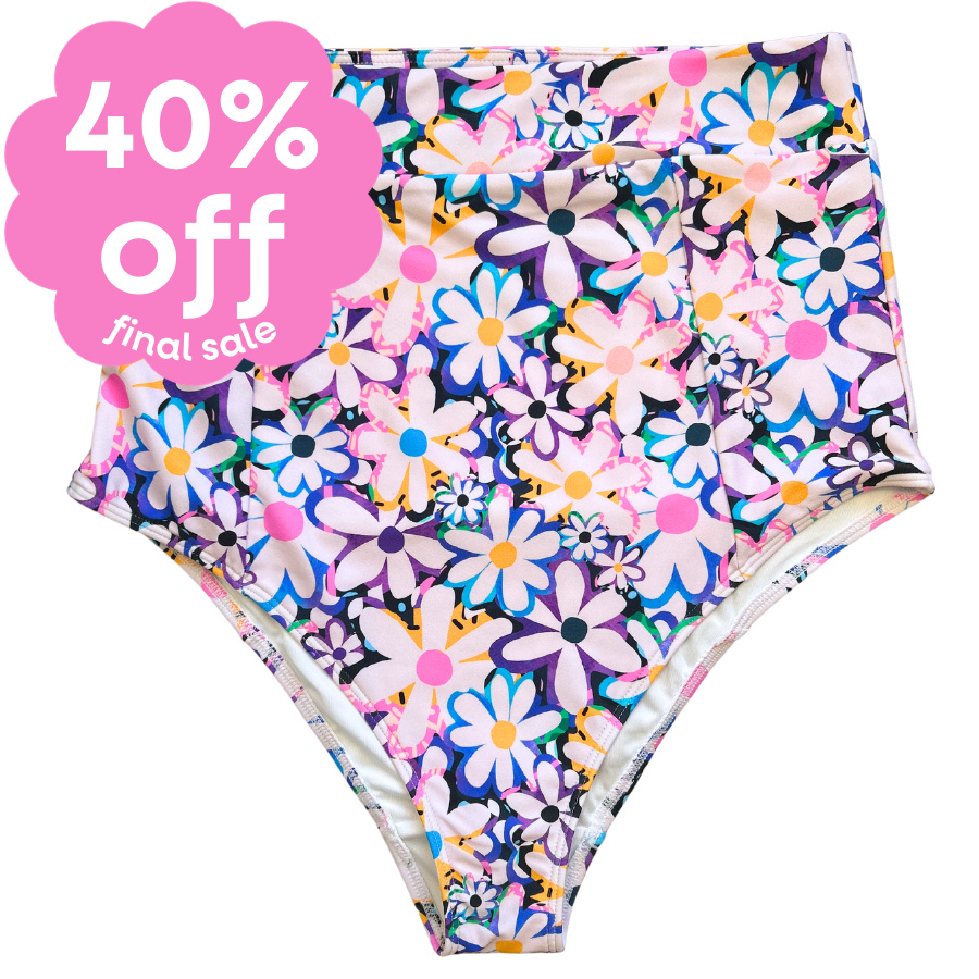 Last Pieces - High Cut Bottoms Dozens of Daisies