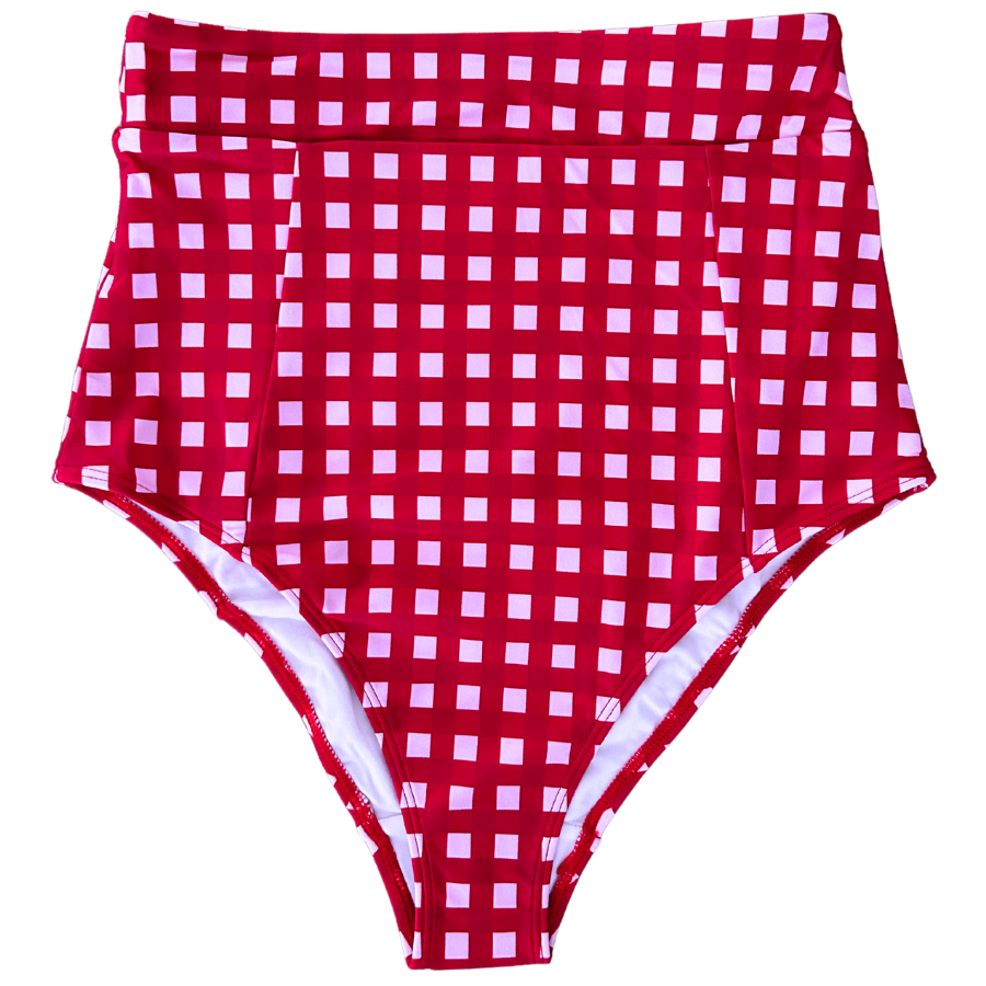 High Cut Bottoms Watermelon Check