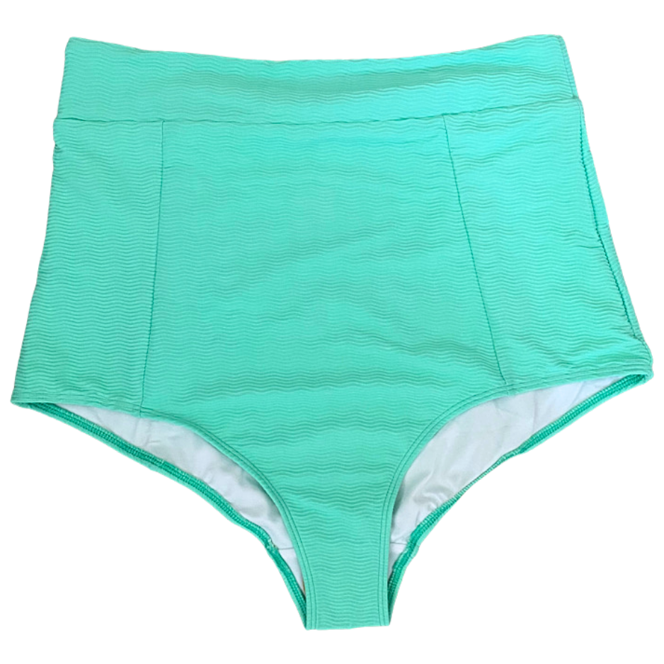 High Waisted Bottoms Seafoam(Textured Fabric)