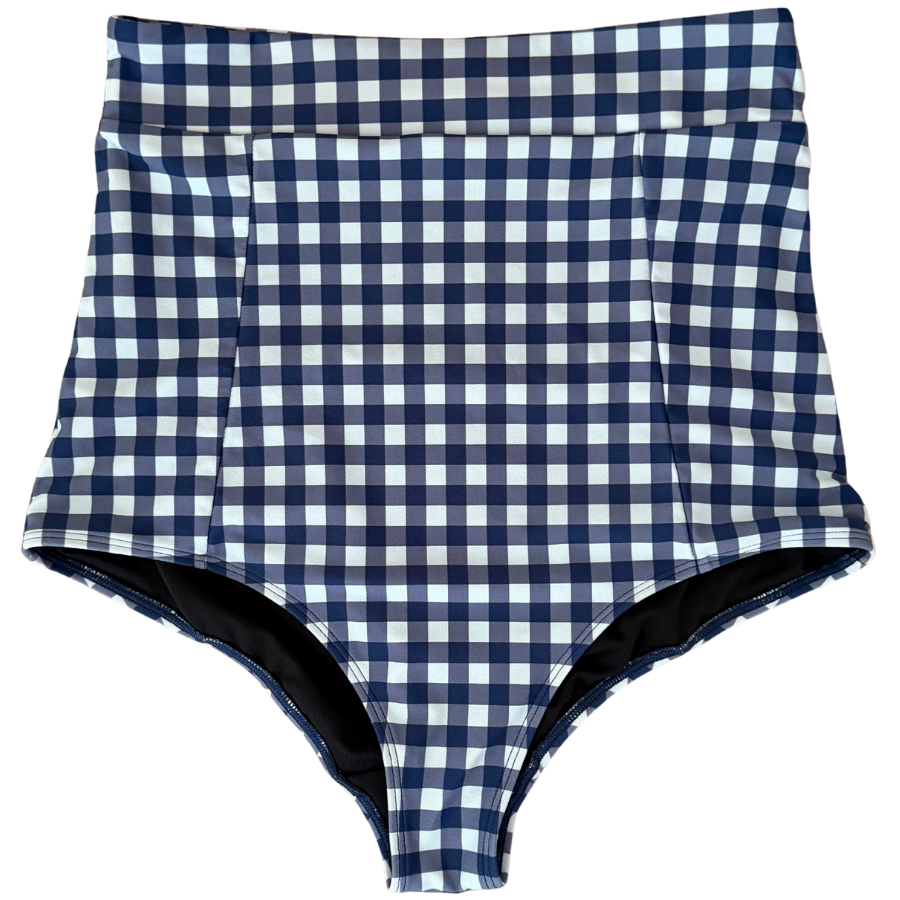 PRE-ORDER: High Waisted Bottoms Blueberry Check
