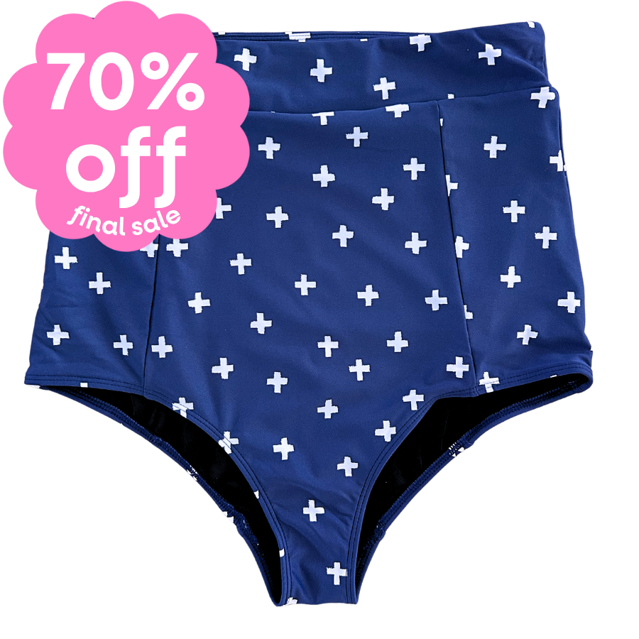 Last Pieces - High Waisted Bottoms Navy Plus