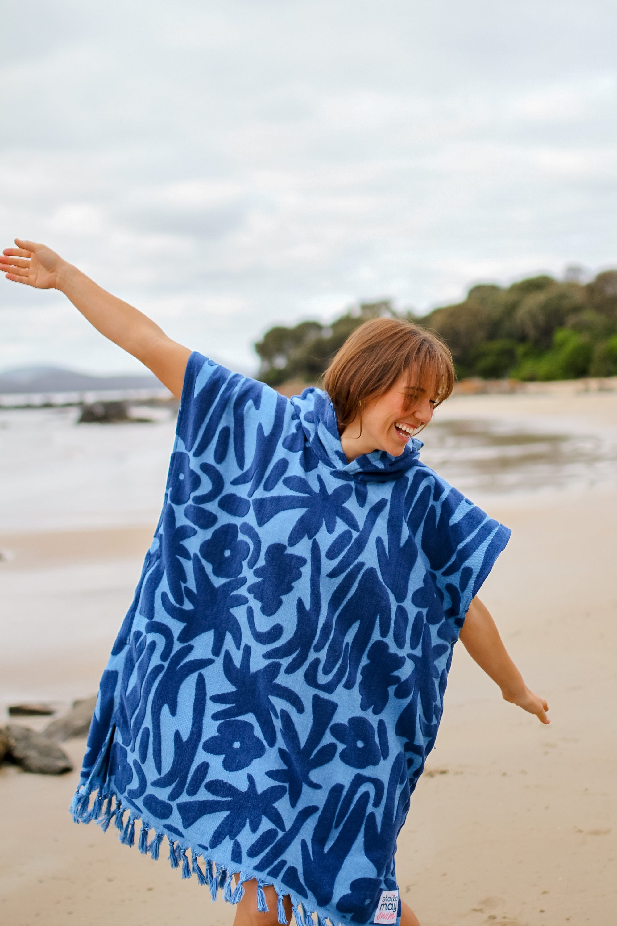 Hooded Towel Summer in Blue