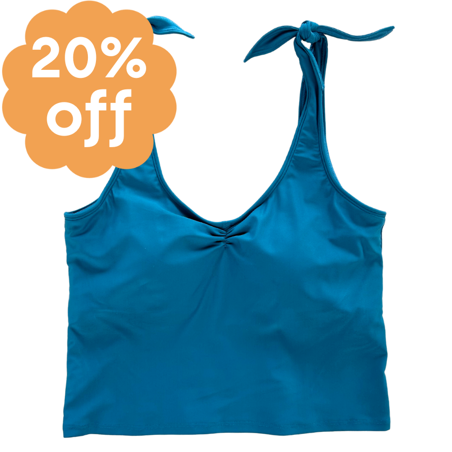 Shoulder Tie Top Peacock