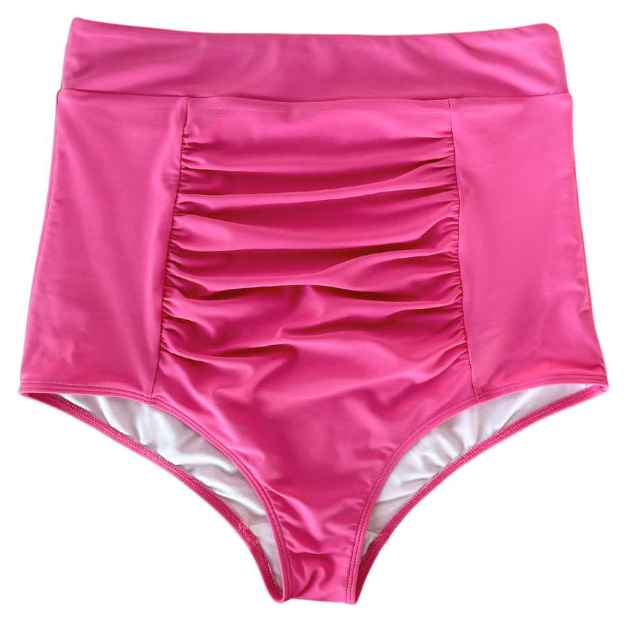 Ruched High Waisted Bottoms Bubblegum