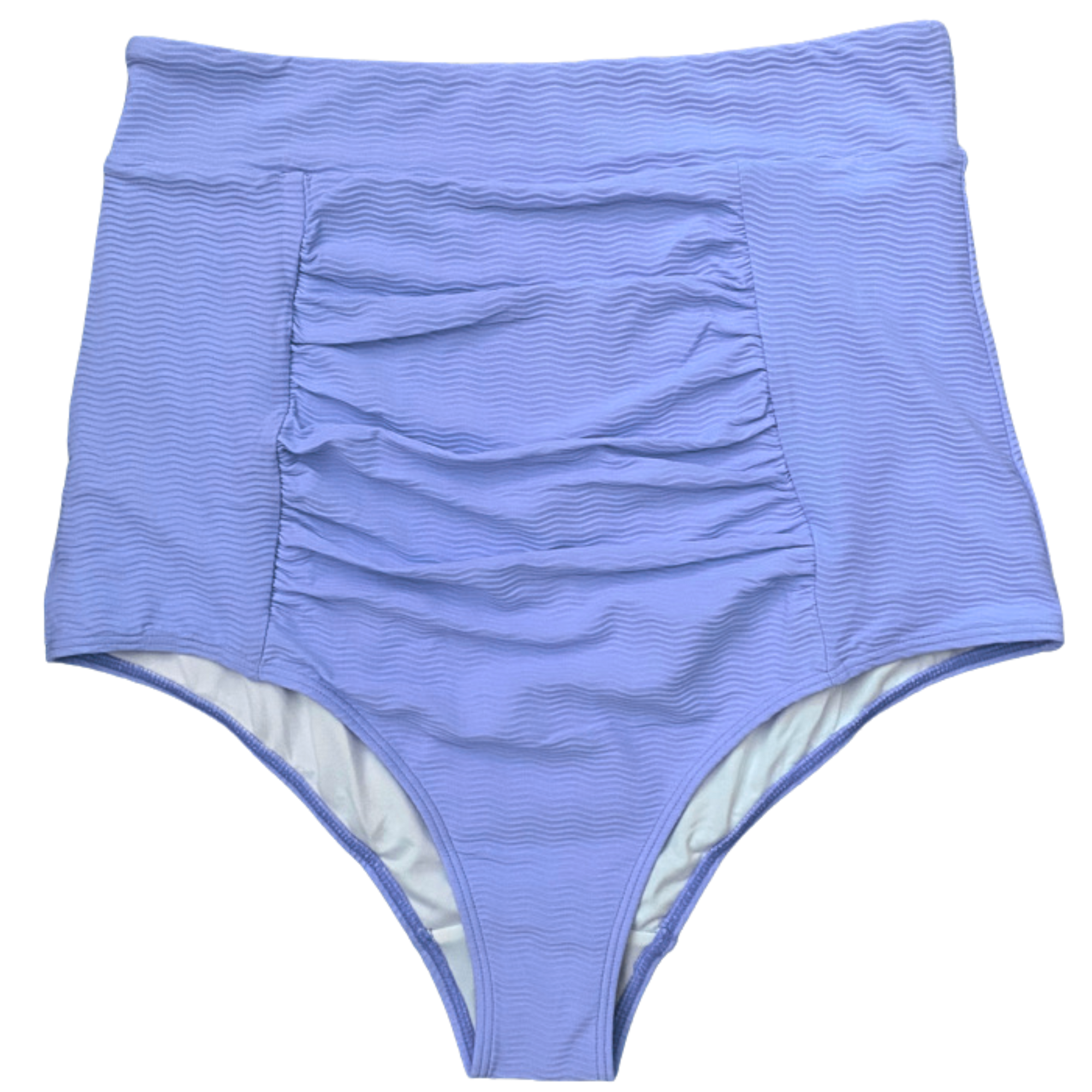 Ruched High Waisted Bottoms Cornflower (Textured Fabric)