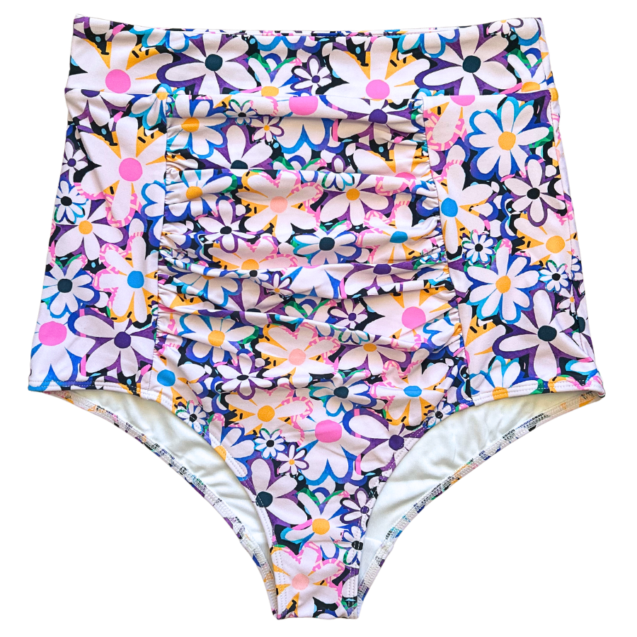Last Pieces - Ruched High Waisted Bottoms Dozens of Daisies