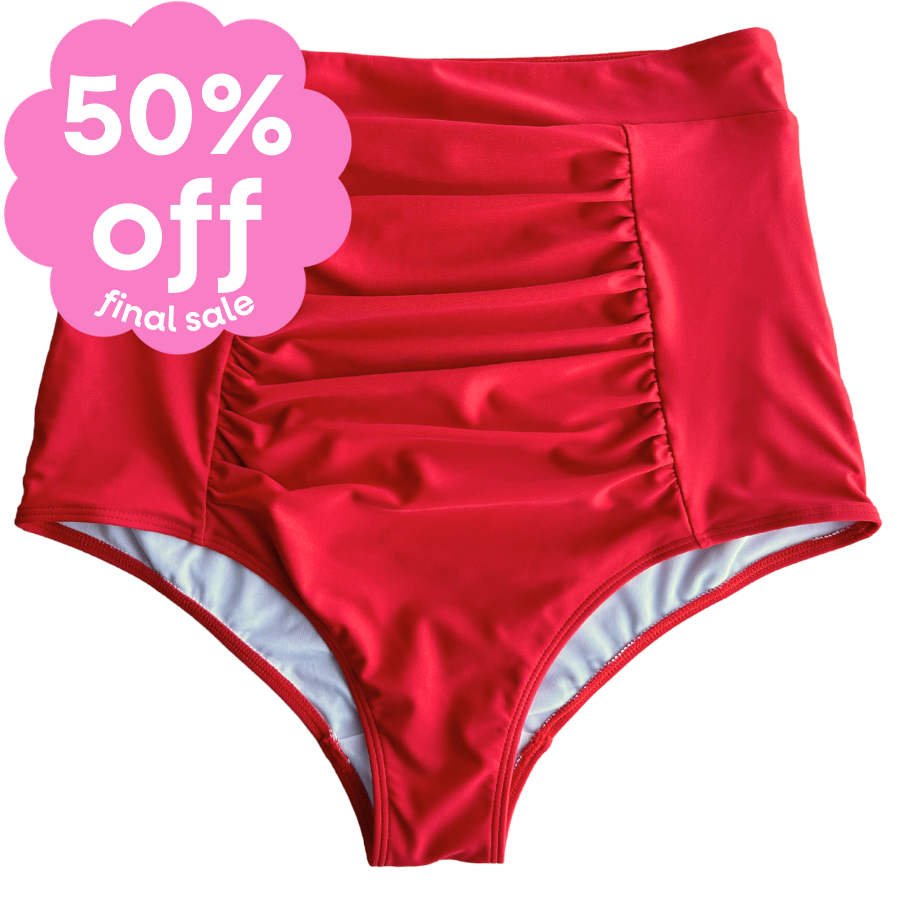 Last Pieces - Ruched High Waisted Bottoms Postie