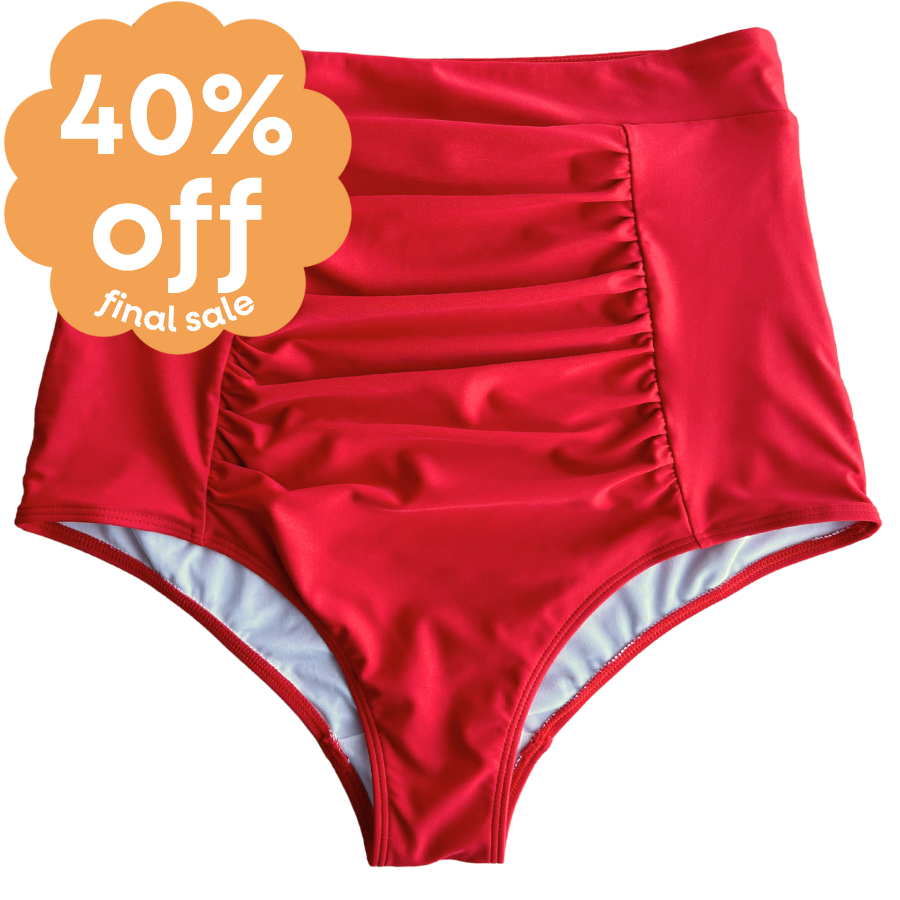 Last Pieces - Ruched High Waisted Bottoms Postie