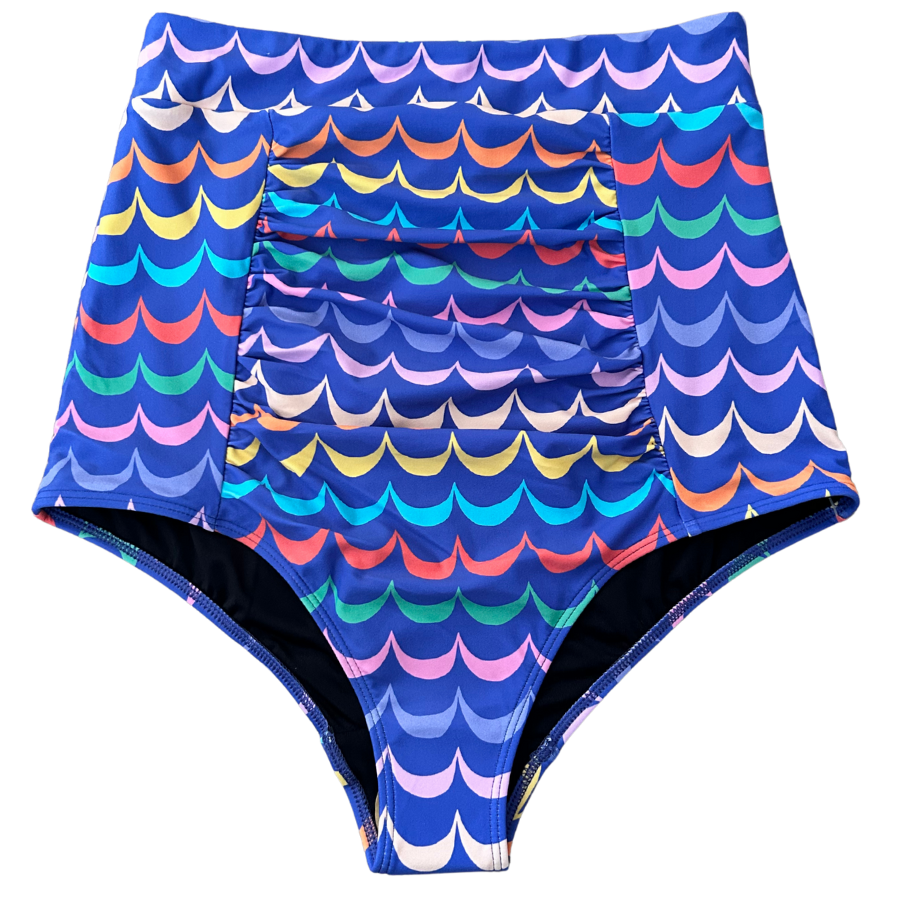 Ruched High Waisted Bottoms Tranquil Seas