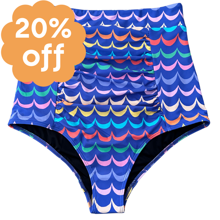 Ruched High Waisted Bottoms Tranquil Seas