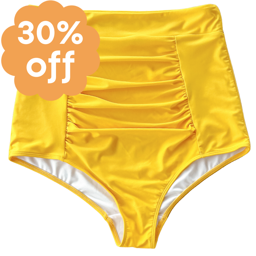 Ruched High Waisted Bottoms Buttercup