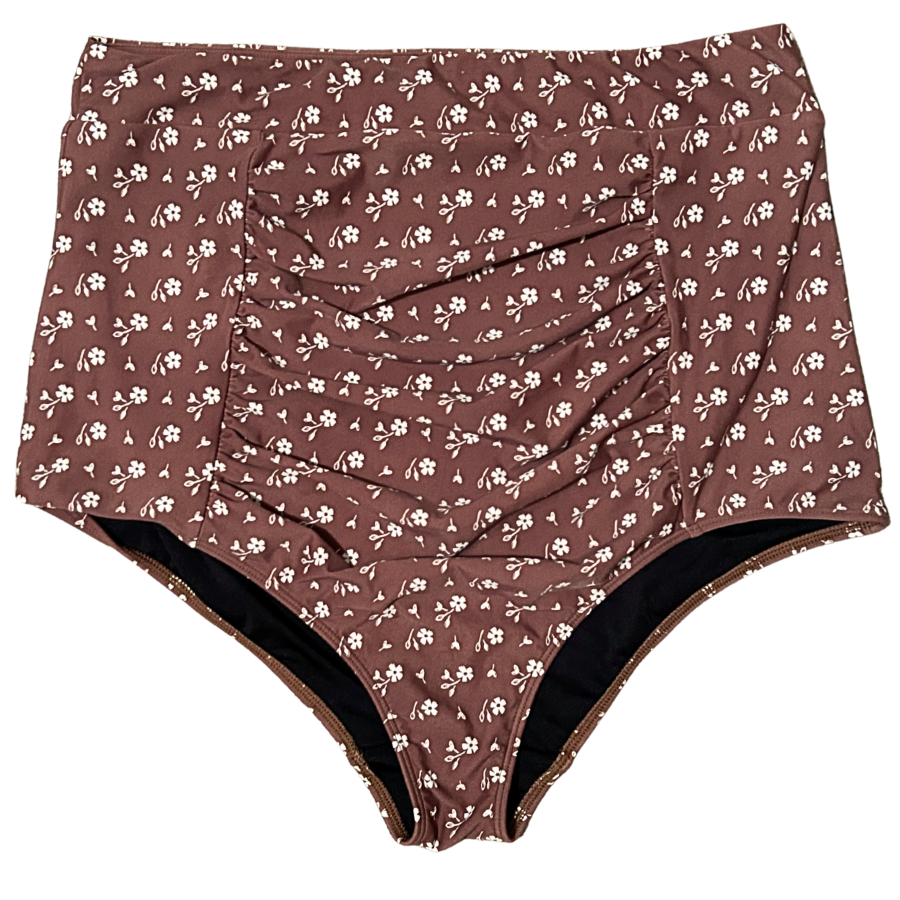 Ruched High Waisted Bottoms Cocoa Ditzy
