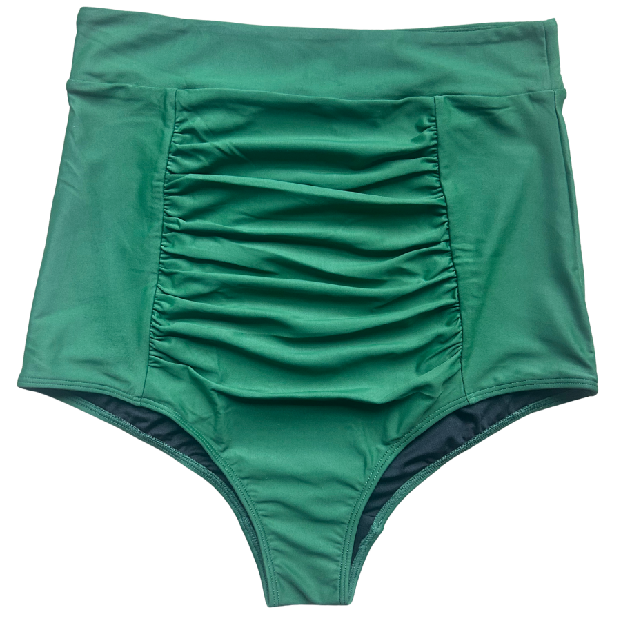 Ruched High Waisted Bottoms Forest