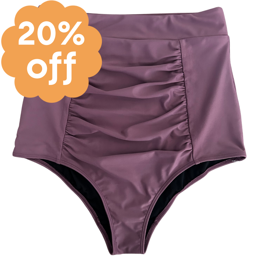Ruched High Waisted Bottoms Grape