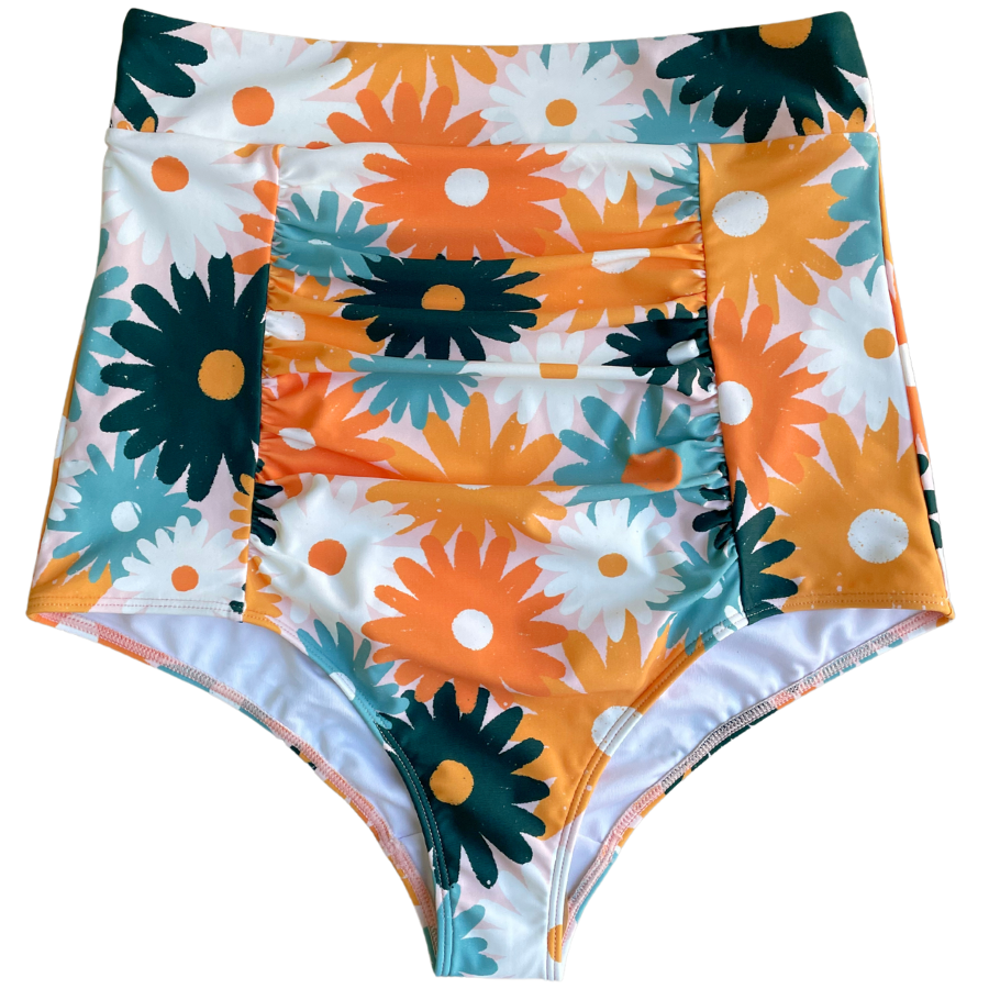 Ruched High Waisted Bottoms Maisy Daisy
