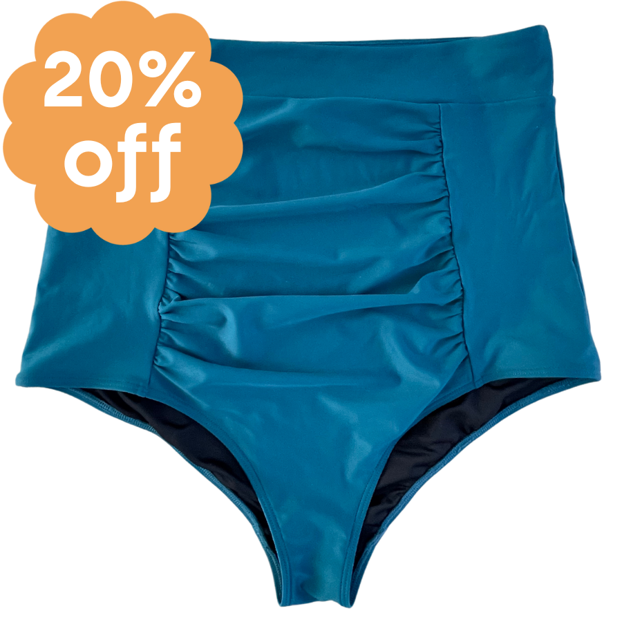 Ruched High Waisted Bottoms Peacock