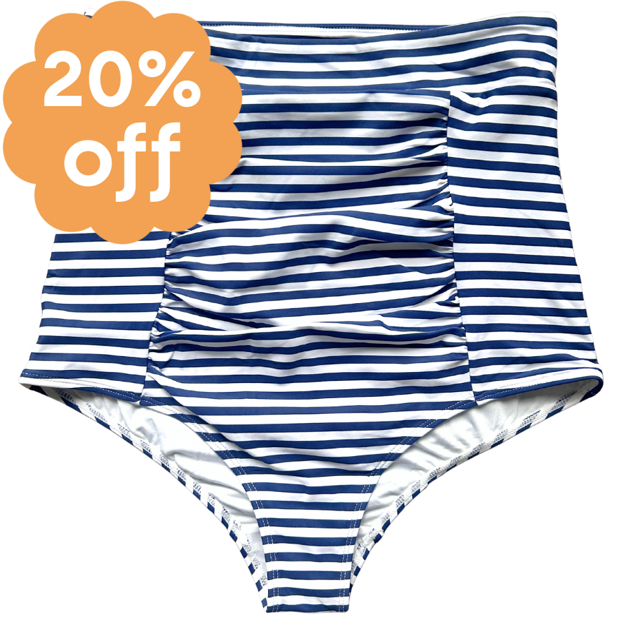 Ruched High Waisted Bottoms Sailor