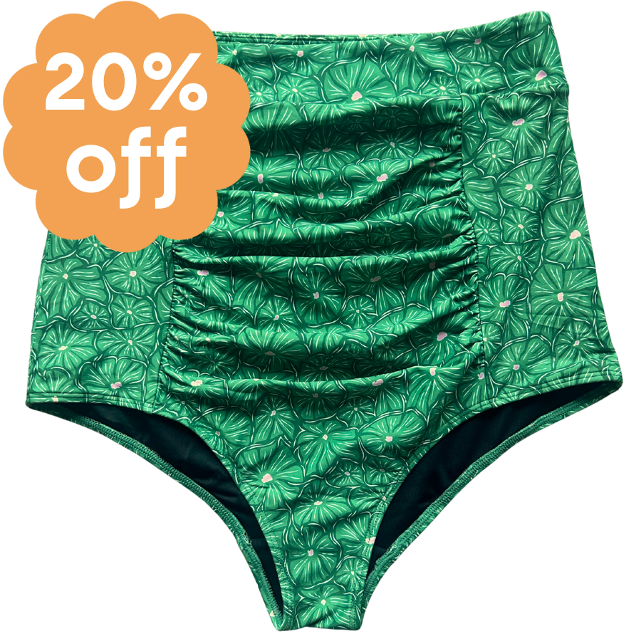 Ruched High Waisted Bottoms Swirlflower