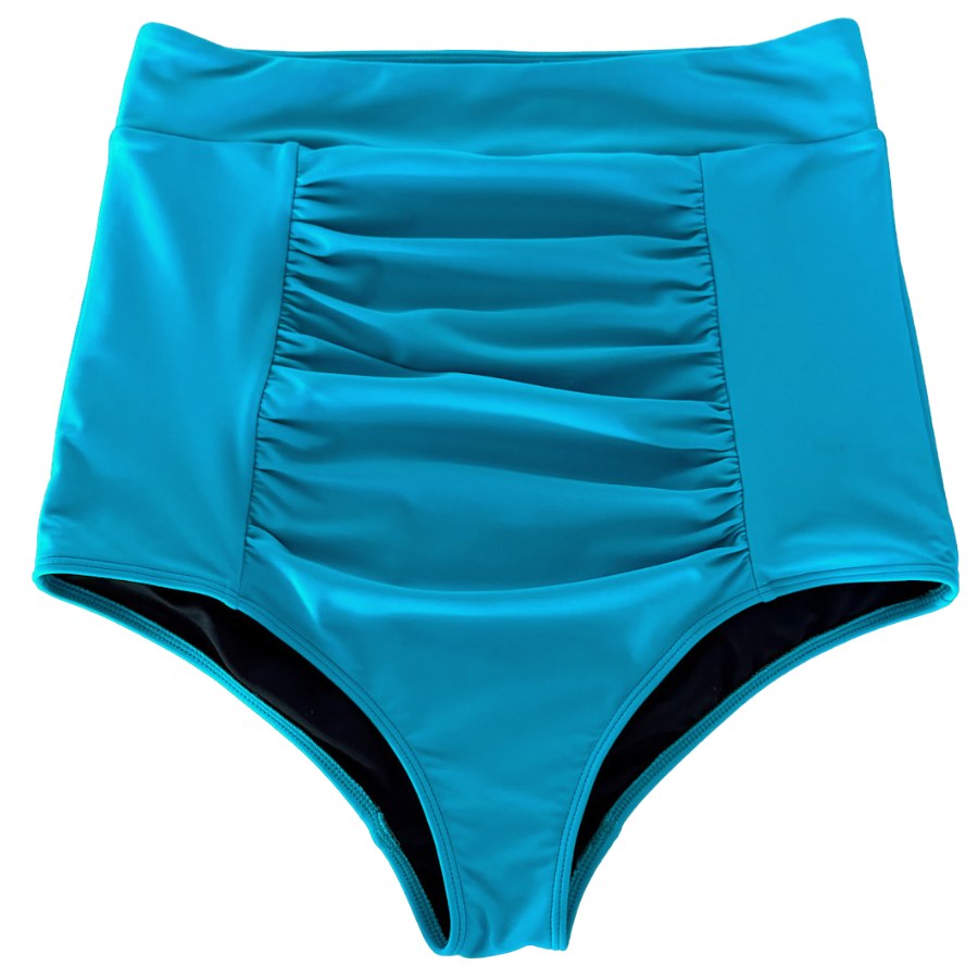 Ruched High Waisted Bottoms Teal