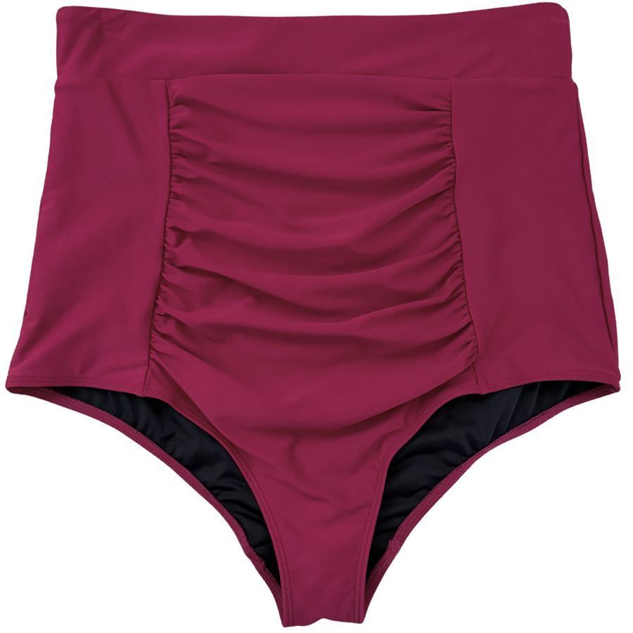 Pre-Order: Ruched High Waisted Bottoms Cherry