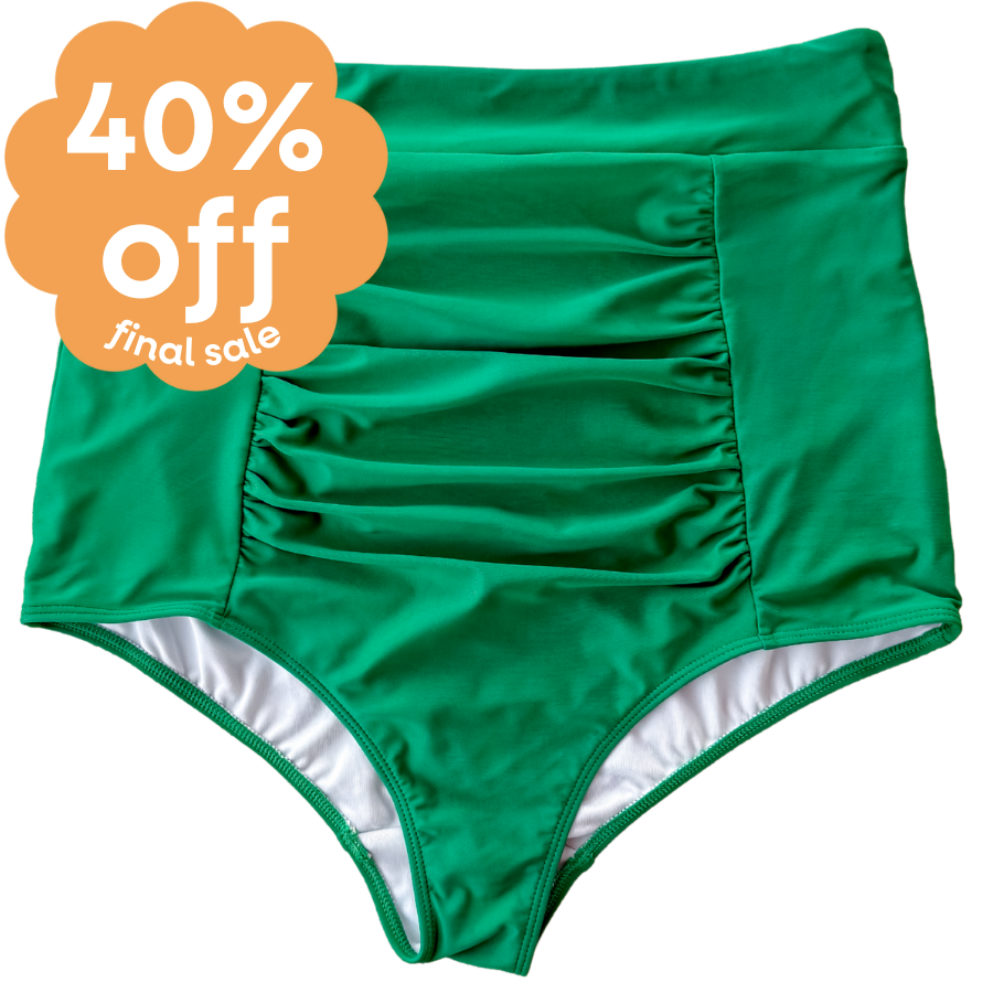 Last Pieces - Ruched High Waisted Bottoms Clover