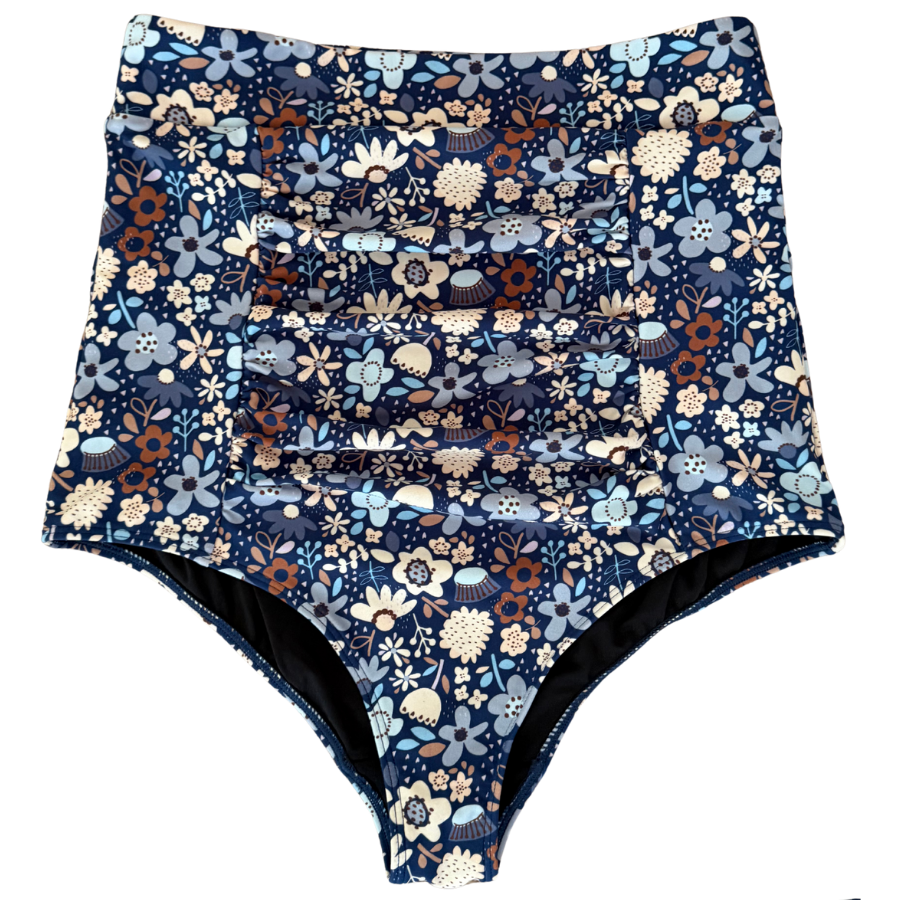 PRE-ORDER: Ruched High Waisted Bottoms Indigo Posy