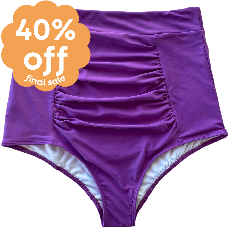 Last Pieces - Ruched High Waisted Bottoms Pansy