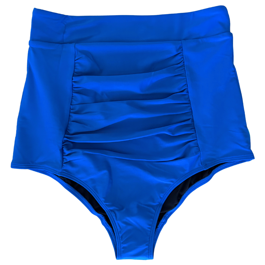 Ruched High Waisted Bottoms Sapphire