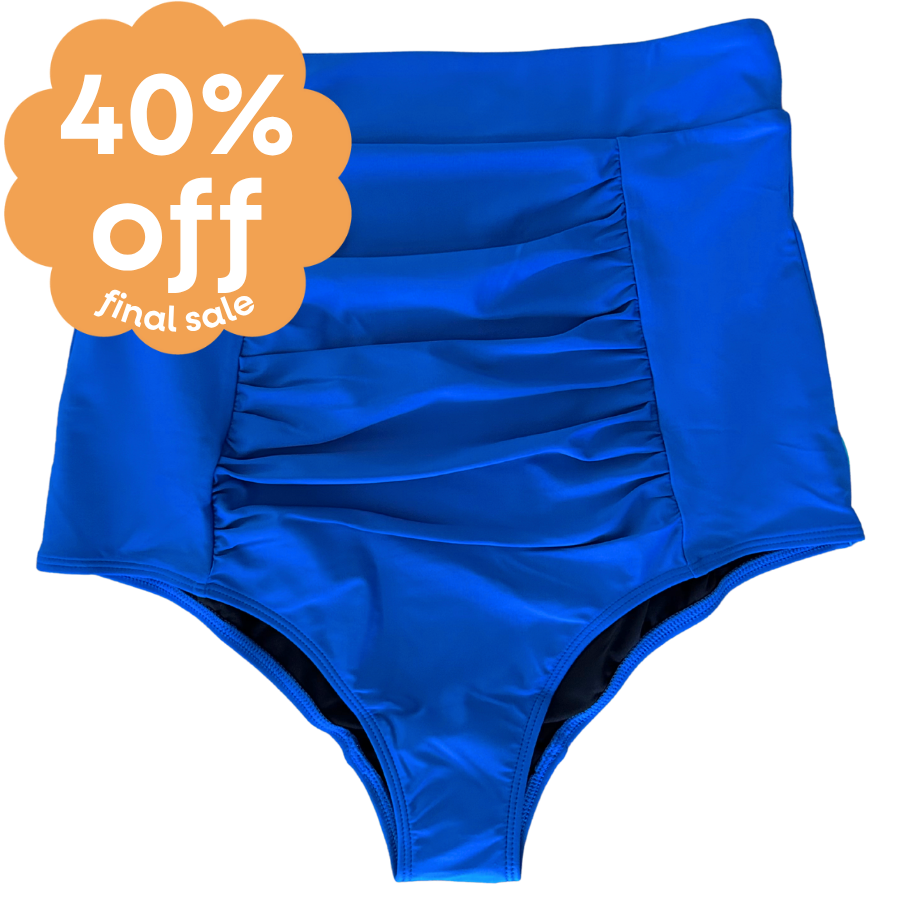 Last Pieces - Ruched High Waisted Bottoms Sapphire