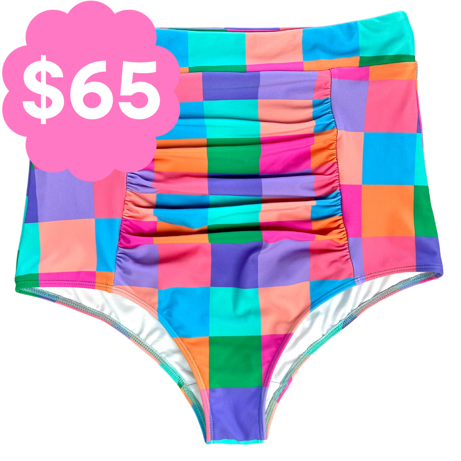 Ruched High Waisted Bottoms Serendipity