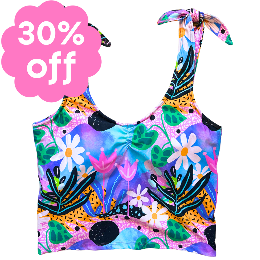 Shoulder Tie Top Fantasy Garden