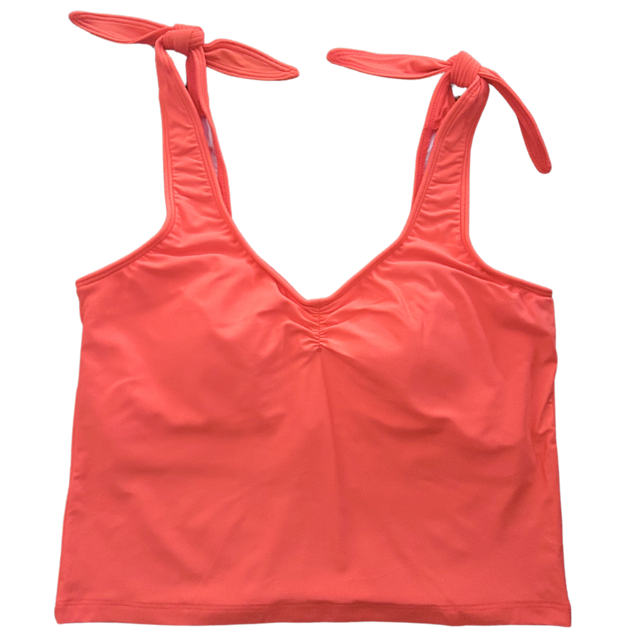 Shoulder Tie Top Coral