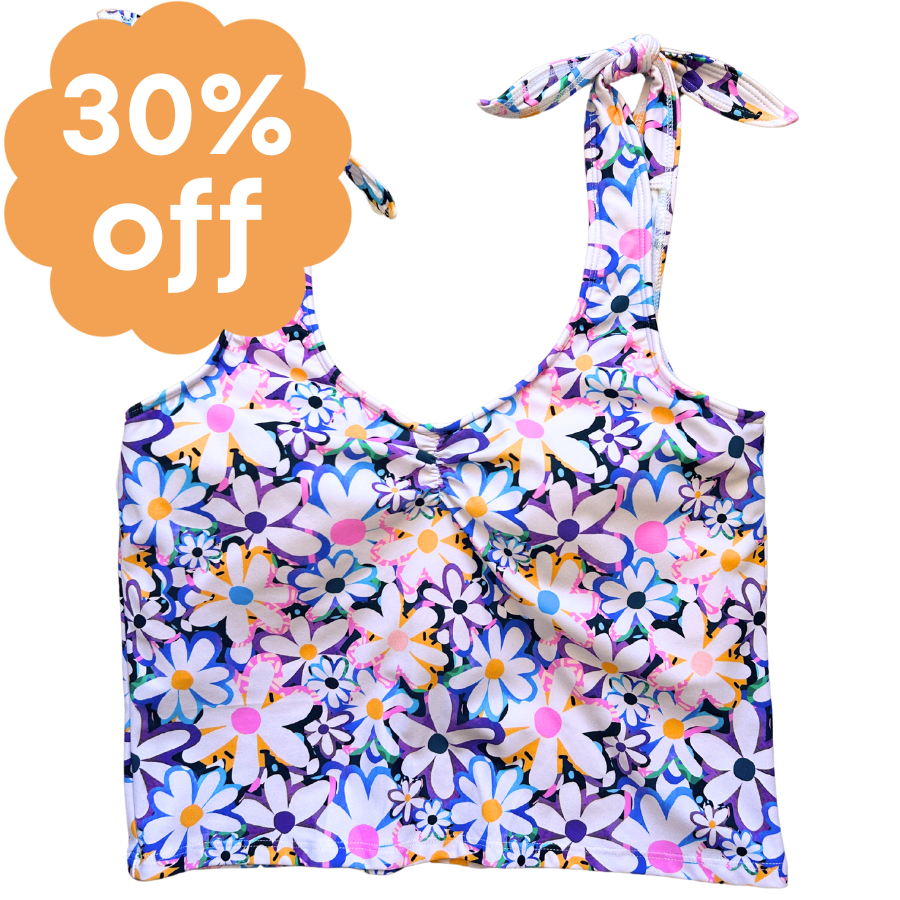 Shoulder Tie Top Dozens of Daisies