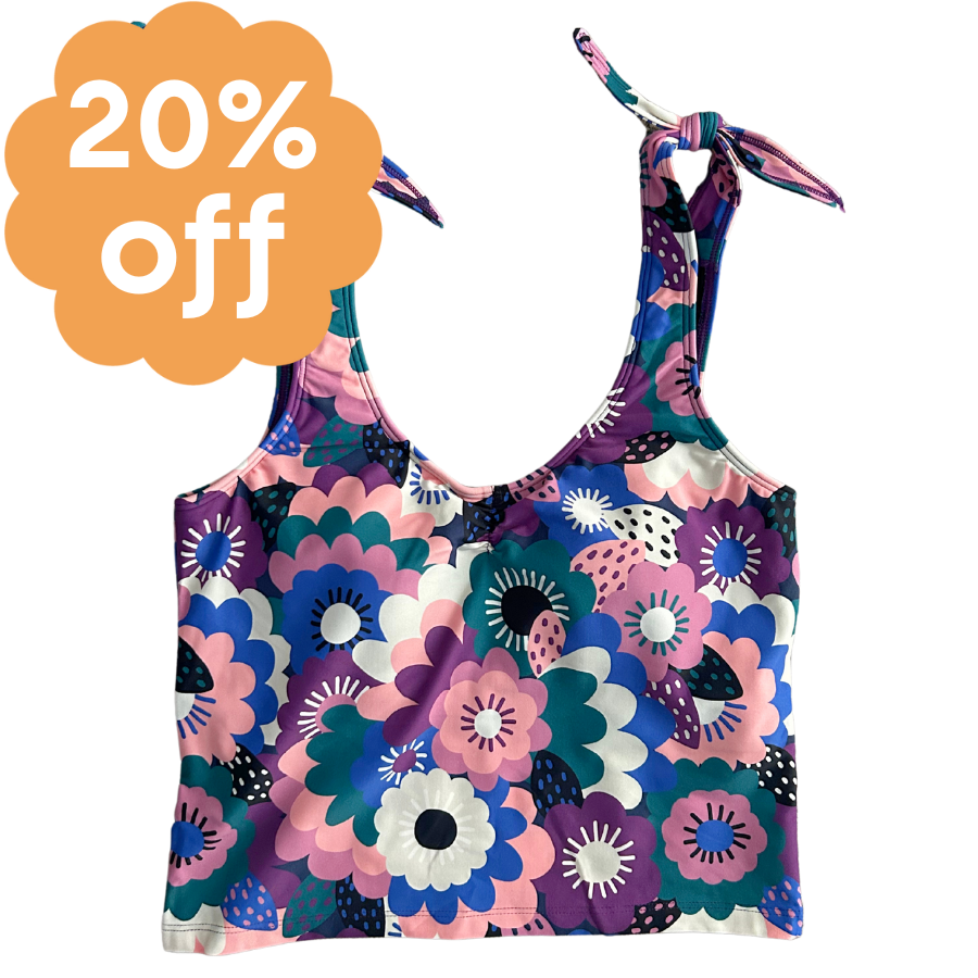 Shoulder Tie Top Dusk Flora