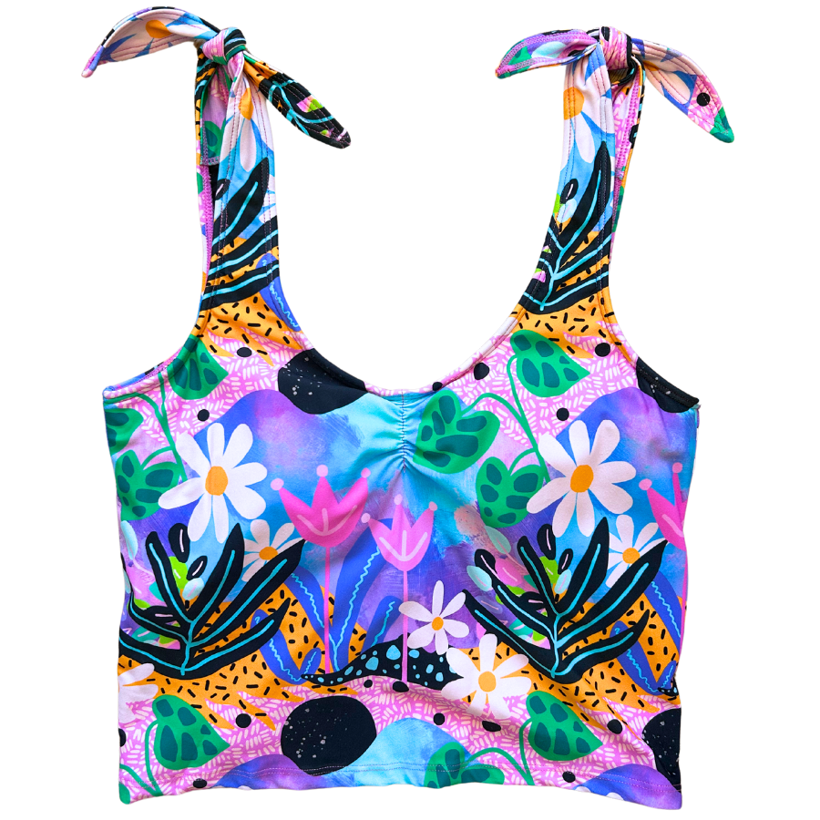 Shoulder Tie Top Fantasy Garden