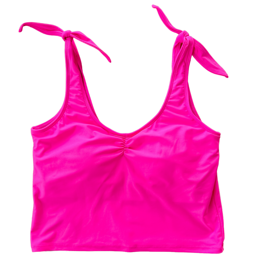 Last Pieces - Shoulder Tie Top Flamingo