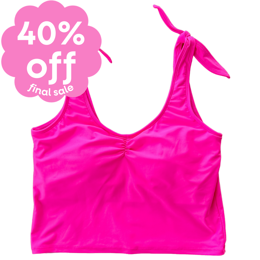 Last Pieces - Shoulder Tie Top Flamingo