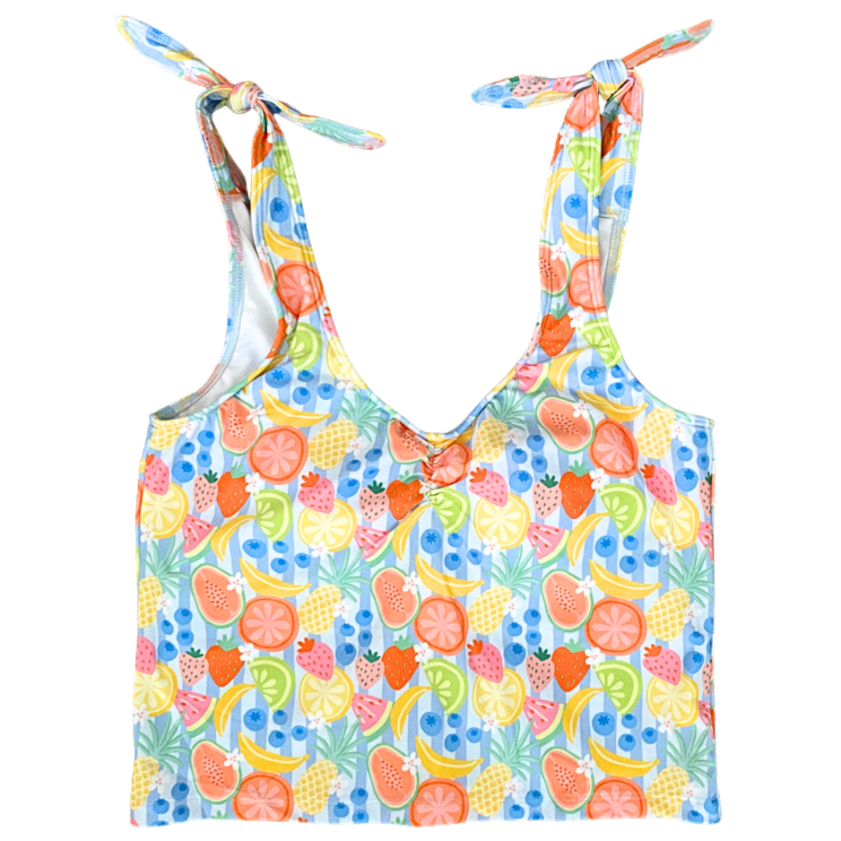 Shoulder Tie Top Fruit Fiesta