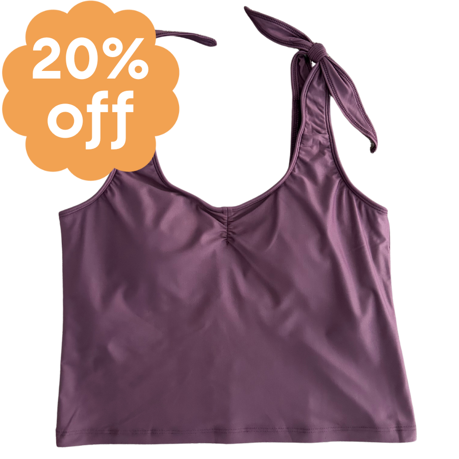 Shoulder Tie Top Grape