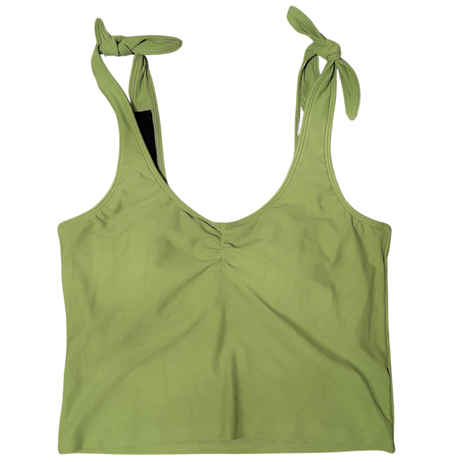 Shoulder Tie Top Olive