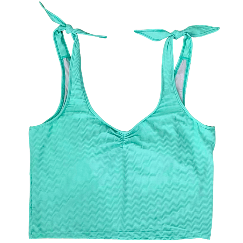 Shoulder Tie Top Seafoam (Textured Fabric)
