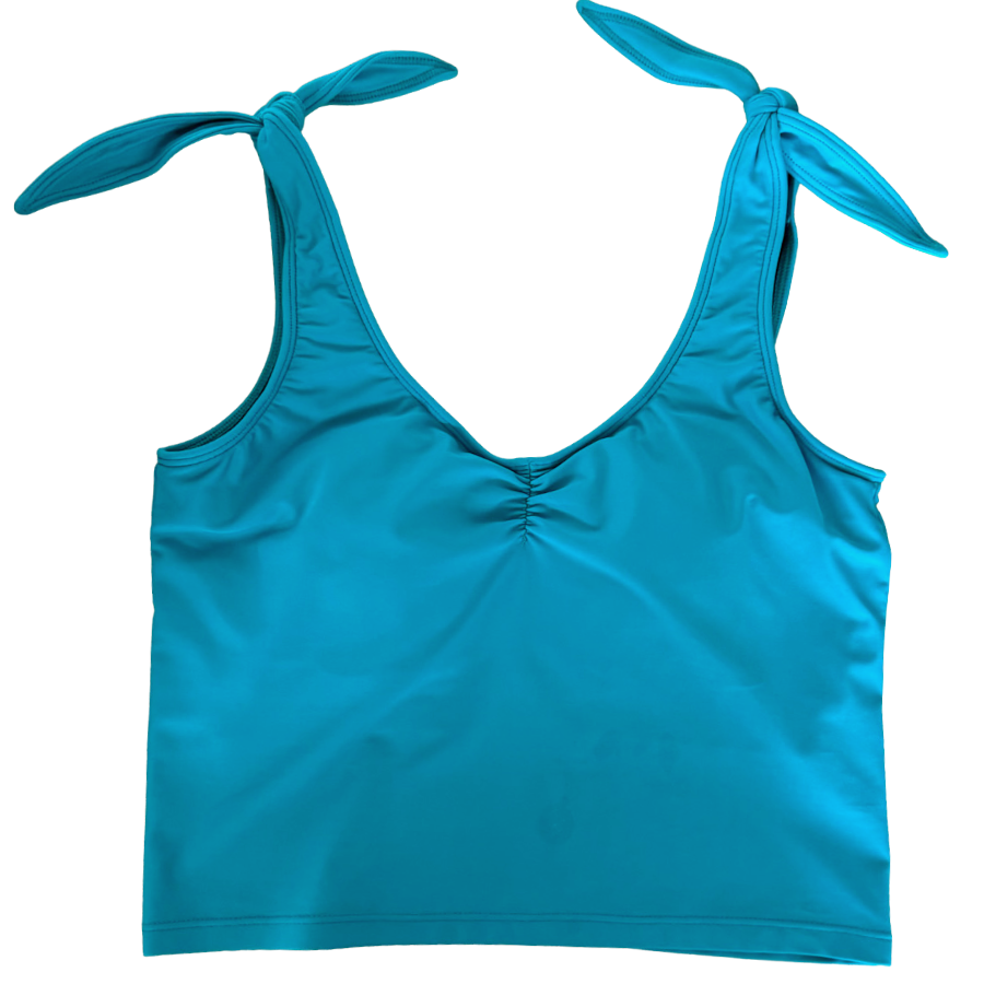 Shoulder Tie Top Teal