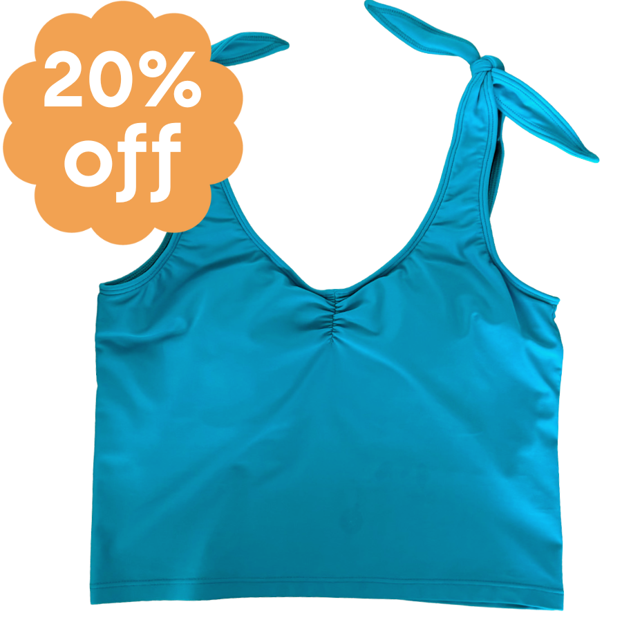 Shoulder Tie Top Teal