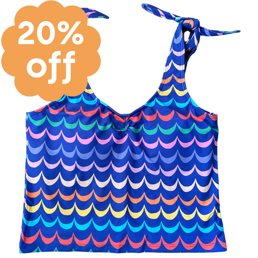 Shoulder Tie Top Tranquil Seas