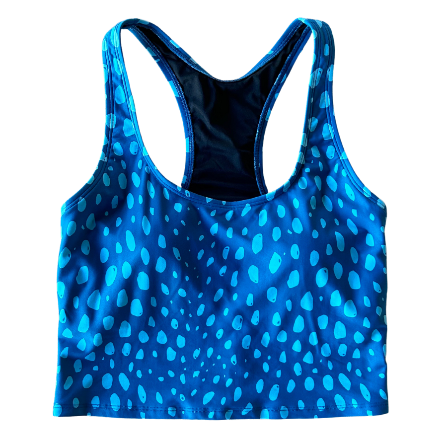 Racer Back Top Spotted in Blue