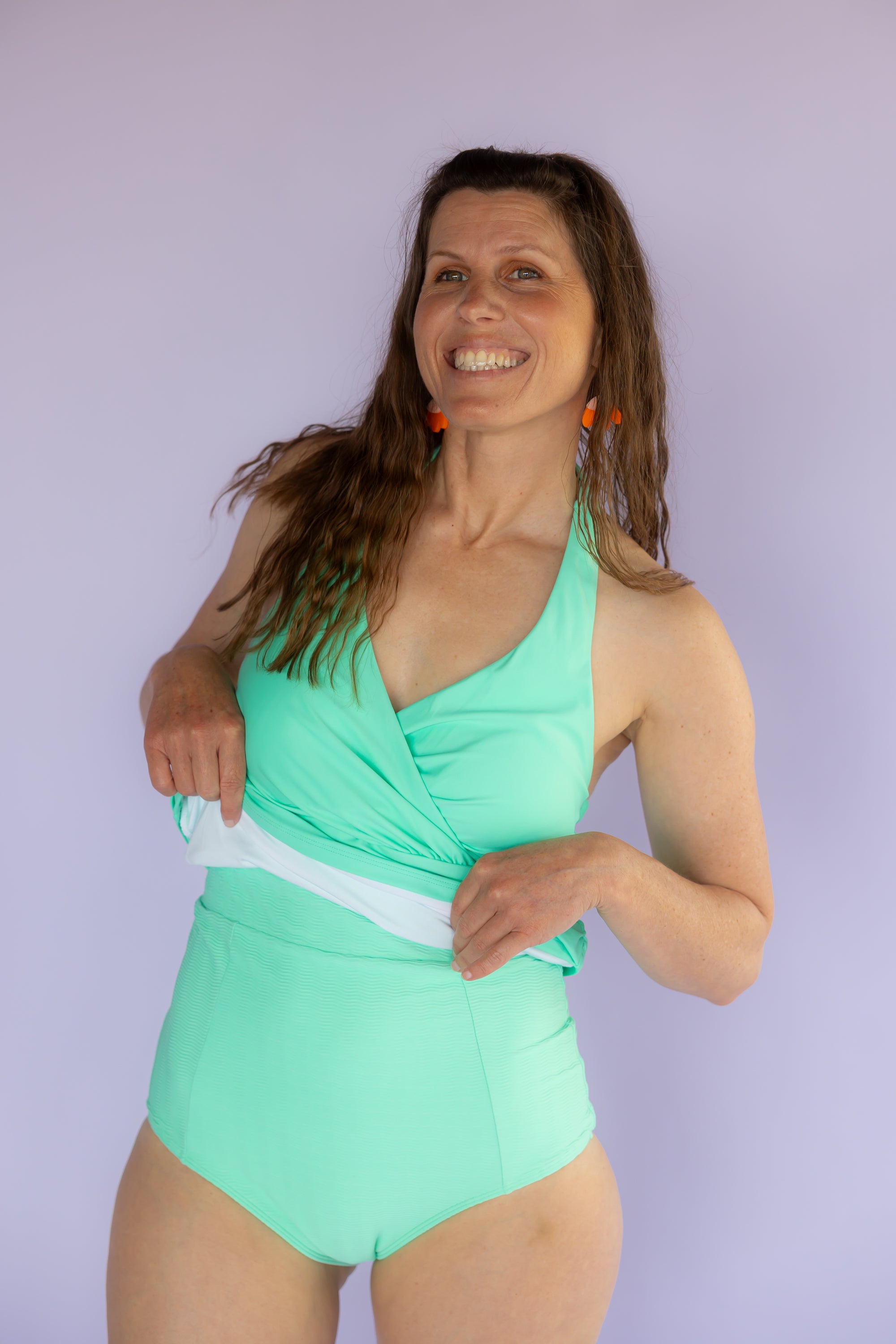 High Waisted Bottoms Seafoam(Textured Fabric)